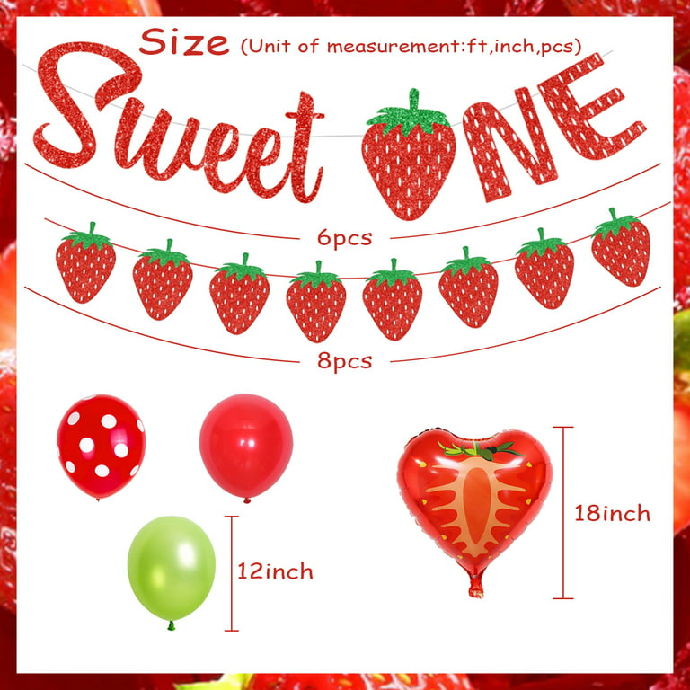 Strawberry Birthday Party Decorations Strawberry Party Balloons Arch  Garland Strawberry Shortcake Decorations (Red, Pink, Green)