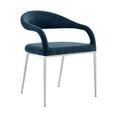 thumbnail image 2 of Diaz Morgan 5 Piece Round Glass Dining Table Set with Blue Fabric, 2 of 8