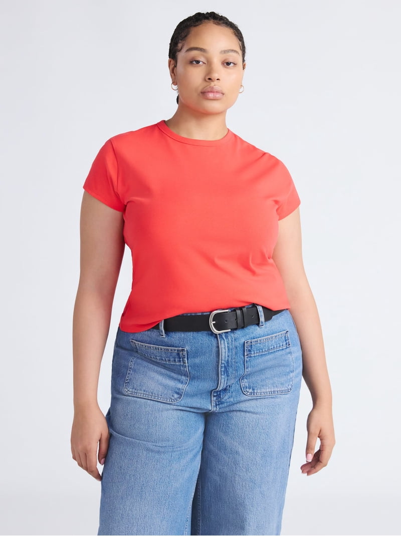 Free Assembly Women's Cap Sleeve T-Shirt Sizes XS to 4X Soft