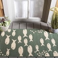 thumbnail image 2 of SAFAVIEH Courtyard Trena Fishes Indoor/Outdoor Area Rug, Dark Green/Ivory, 2' x 3'7", 2 of 12
