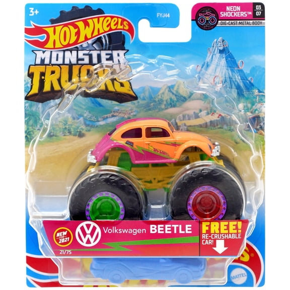 Hot Wheels Neon Shockers Volkswagen Beetle Diecast Car