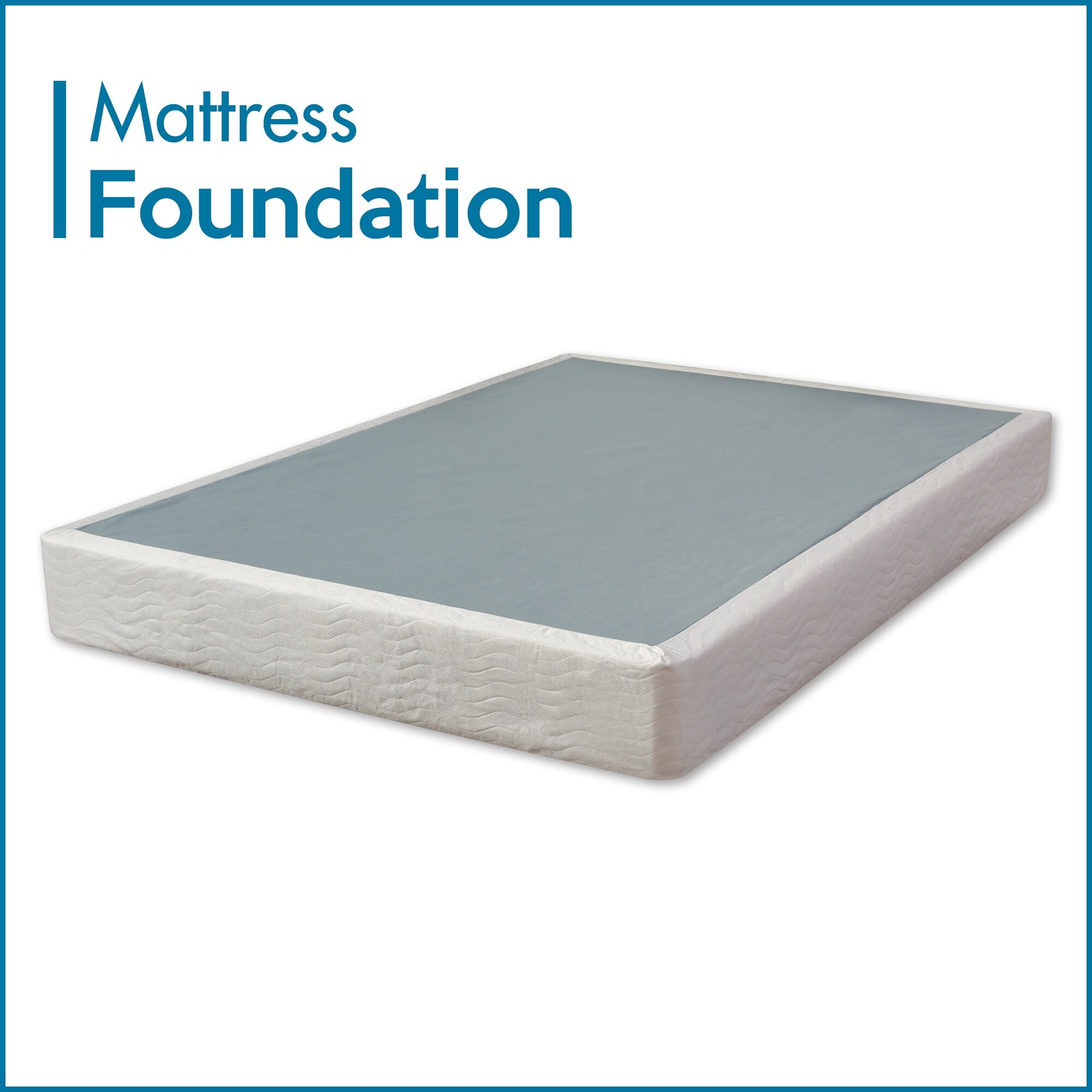 , 5 & 8" Easy Wood Box Spring/Foundation with Simple Assembly, White. White King Low