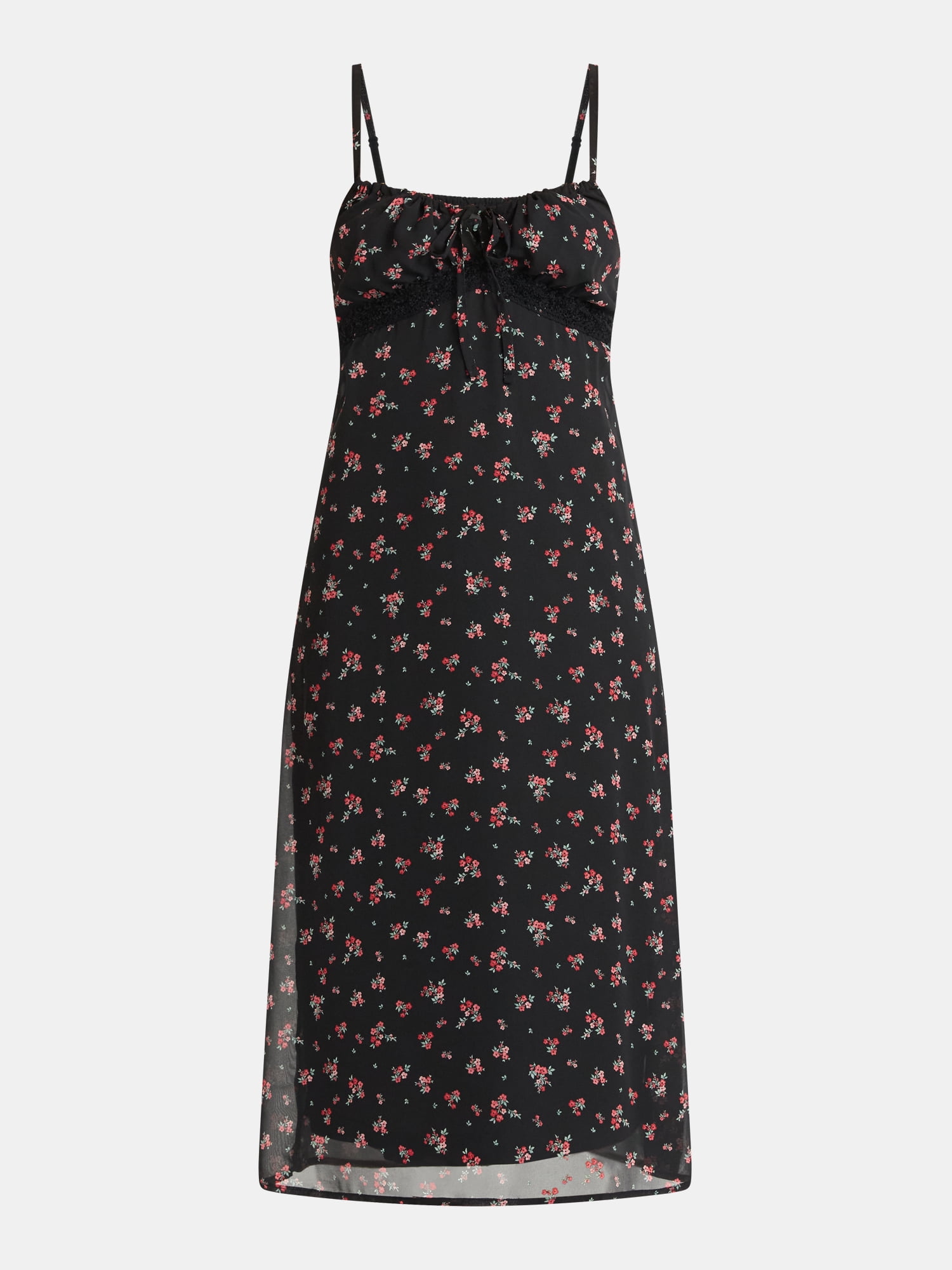 No Boundaries Maxi Dress with Lace Trim, Women’s