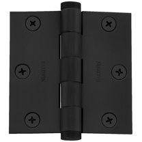 Baldwin 1030.I 3" X 3" Solid Brass Square Corner Plain Bearing Mortise Hinge - Black