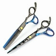 thumbnail image 4 of 1pcs Teeth Clipper 5.5 inch blue cherr  6 Inch Hair Scissors Hair Thinning Cutting Clipper Barber Scissor Hair Shears Professional Barber Shop Hairdressing Scissors, 4 of 6