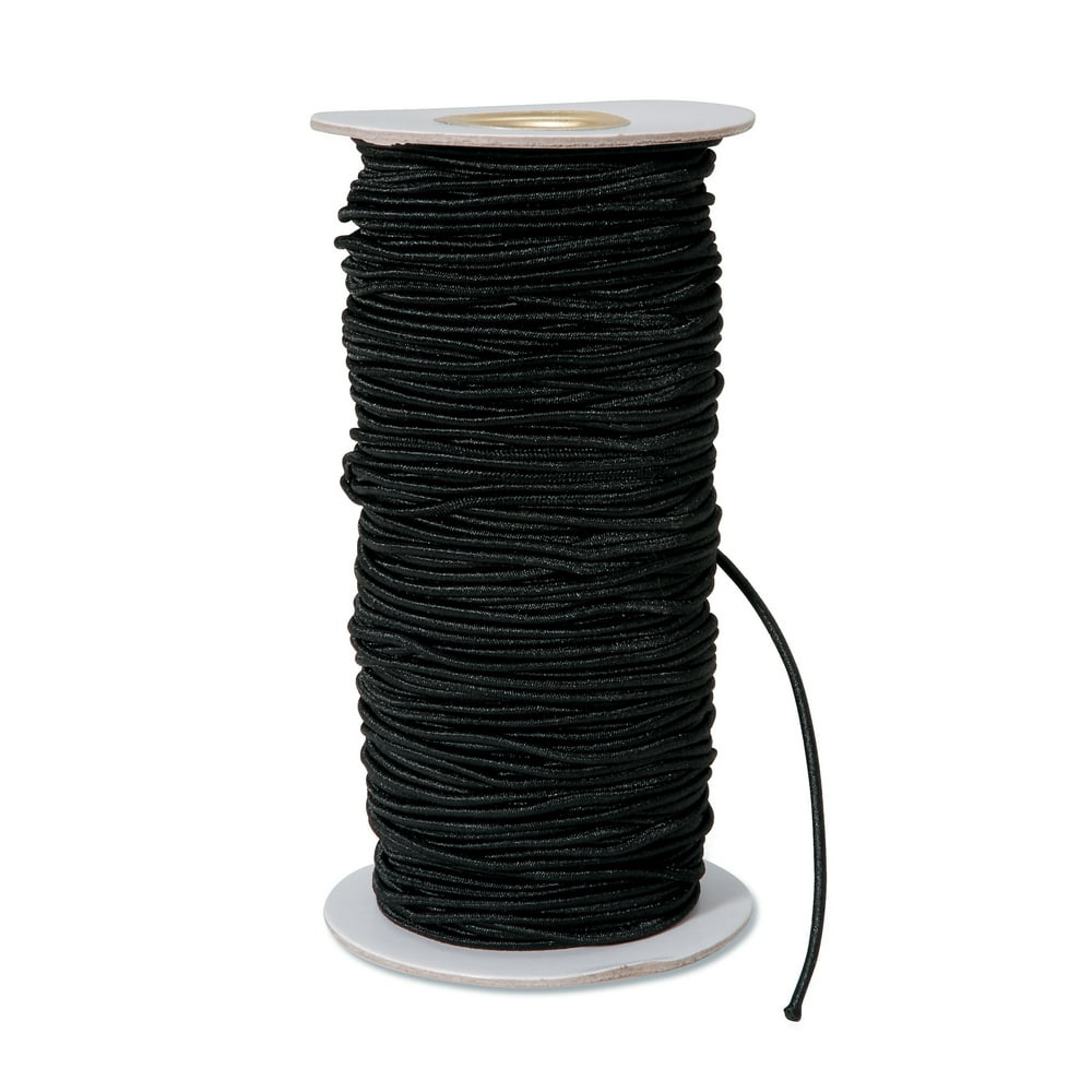 Darice Black Elastic Cord, 2mm Thick, 72 Yard Roll