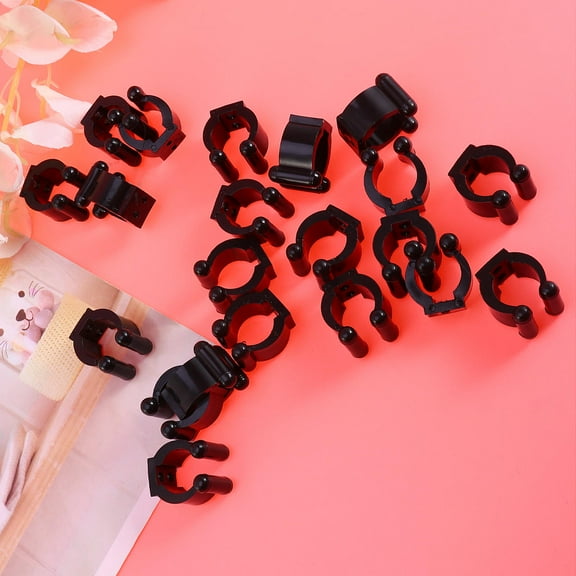 Worgeous 10pcs Fishing Rod Holder Plastic Club Clip Pole Storage Rack Tip Clamps Holder Without Screws Fishing Rod Rack Fishing Tackle (Black)