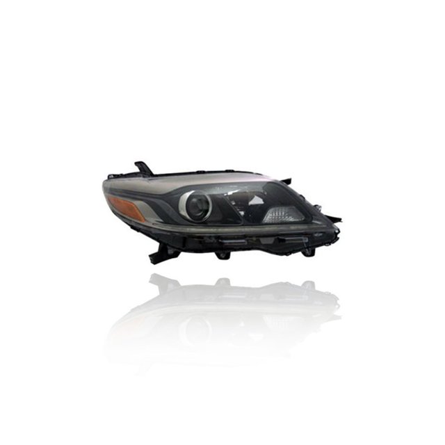 Headlight Assembly - Depo Fit/For 15-19 Toyota Sienna-SE - Projection Beam Halogen, With LED Daytime Running Light, Smoke Bezel - Right Hand / Passenger - CAPA - 8111008081