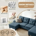 thumbnail image 6 of Jarenie Linen 4 Seater U Shaped Sectional Sofa, Blue, 6 of 11