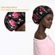 thumbnail image 2 of Zhuge Gorro de seda suave para mujer, gorro de seda con banda extra ancha para cabello natural, gorro de dormir de noche cómodo de satén con estampado elegante (A), 2 of 4