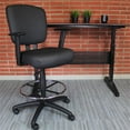 thumbnail image 2 of Scranton & Co Modern Faux Leather Swivel Drafting Stool in Black, 2 of 6
