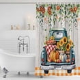 thumbnail image 3 of Sunflowers Pumpkins Shower Curtain, Waterproof Shower Curtains for Bathroom, Truck Country Botanical Plaid Washable Fabric Bathtub Curtain Set Bath Decor with 12 Hooks 48"x72", 3 of 8