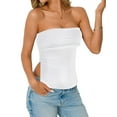 thumbnail image 3 of Going Out Tube Tops for Women 2025 Trendy Summer Off Shoulder Backless Cute Work Shirts Vacation Top Y2k Outfits White L, 3 of 8