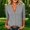 Gray, variant on Women's Hidden Snap V Neck Cardigan 3/4 Sleeve Shirts Dual Patch Pocket Solid Color Stretch Knit Layering Blouse Tops S-XXL