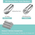 thumbnail image 4 of Bling Trax Silver-Plated Diamond-Cut Rope Chain Necklace, Silver-Tone Cadena Plateada for Men & Women, 2.1mm, 2.7mm, 3.8mm, 4 of 7
