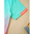 thumbnail image 5 of Zaldita Kids Boys Two Piece Sport Outfit Soccer Uniform Training V Neck Shirts and Athletic Shorts Set Mint Green&Pink 7-8, 5 of 7