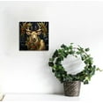 thumbnail image 2 of ONETECH Christmas Reindeer Wall Art Christmas Tree Canvas Pictures Abstract Animal Painting Print for Living Room Bedroom Decor 16x16in, 2 of 4