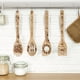 thumbnail image 5 of Juego de 6 cucharas de madera con diseño de girasol, vajilla de cocina con diseño de sol, feliz día, de bambú natural, para cocinar, espátulas ranuradas talladas y quemadas., 5 of 9