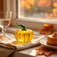 thumbnail image 4 of Glass Pumpkin Figurine, Clear Harvest Decor, Tabletop Centerpiece, Captures Beautiful Light and Adds Elegant Shine for Mantel Shelves, Dining Tables and Entryway Consoles., 4 of 6