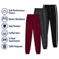 thumbnail image 5 of Pro Athlete Boys Sweatpants - 3 Pack Active Performance Fleece Jogger Pants for Kids (8-20), 5 of 7