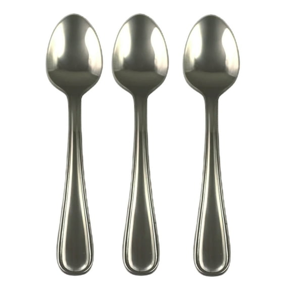 Mainstays Fleetline Stainless Steel Dinner Spoon, Adult 3-Piece Set, Silver