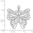 thumbnail image 3 of 14k White Gold Polished Large Butterfly Pendant, 3 of 4