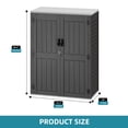 thumbnail image 2 of Uforic 59 Cu. Ft. Vertical Outdoor Storage Shed, Weatherproof Resin Cabinet with Double-Wall Panels & Floor, Lockable, Dark Gray (Shelves Not Included), 2 of 9