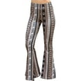 thumbnail image 5 of Daisy Del Sol High Waist Gypsy Comfy Yoga Ethnic Tribal Stretch Palazzo 70s Bell Bottom Fit to Flare Pants, 5 of 7
