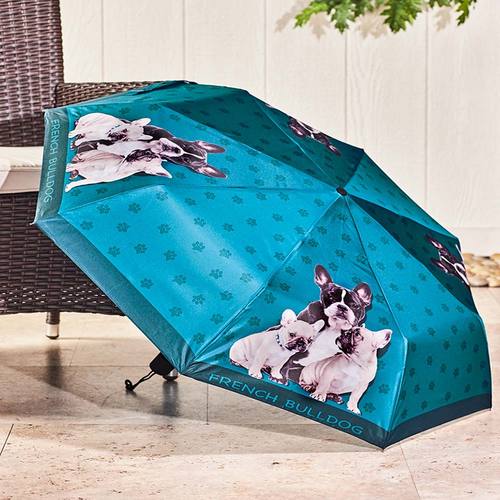 Bulldog Paw Print Automatic Tri-Fold Umbrella Parasol Sun Umbrella Sunshade Bulldog Paw Print Automatic Tri-Fold Umbrella Parasol Sun Umbrella Sunshade