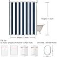 thumbnail image 2 of Rideau de Douche Graphique à Rayures Bleu Marine et Blanc Classique, Tissu Polyester Imperméable Moderne, Décor Élégant et Durable pour Toute Salle de Bain, Comprend des Crochets (72"x72), 2 of 6