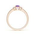 thumbnail image 2 of ANGARA Natural 0.55 Ct. Amethyst with Diamond Classic Ring in 14K Rose Gold for Women (Ring Size: 6.5), 2 of 9