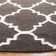 thumbnail image 3 of Safavieh Dhurries Brad Geometric Area Rug, Brown/Ivory, 8' x 8' Round, 3 of 8