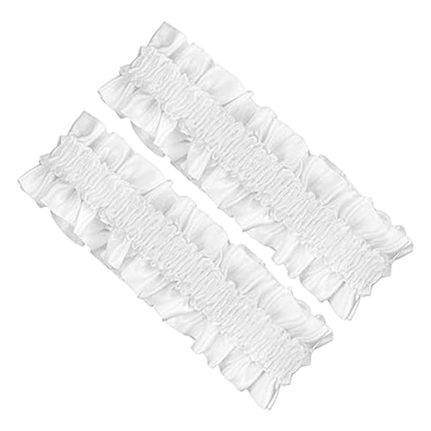 Liga de manga de 2 piezas, unisex, de moda, talla 20, resistente, elástica, antideslizante. Blanco