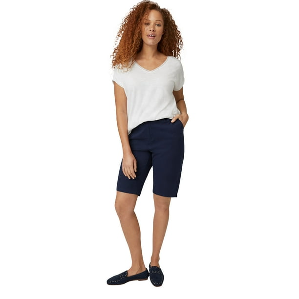 Ellos ellos Women's Plus Size Bermuda Shorts 10, Navy Blue