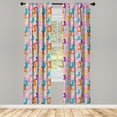 thumbnail image 2 of Christmas Curtains 2 Panels Set, Colorful New Years Theme Socks in Various Colors and Designs Holiday Season, Window Drapes for Living Room Bedroom, 56"W X 63"L, Multicolor, by Ambesonne, 2 of 4