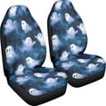 thumbnail image 3 of FOR U DESIGNS Ghost Blue Print 2 Pieces Car Front Seat Covers Washable High Back Car Seat Cover Elastic Auto Accessories Bucket Seat Cover Fit for SUV Truck Sedan, 3 of 7