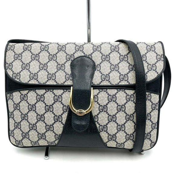 Pre-Owned GUCCI 904 02 025 Shoulder Bag GG Supreme Canvas Navy Blue Women's (Good)