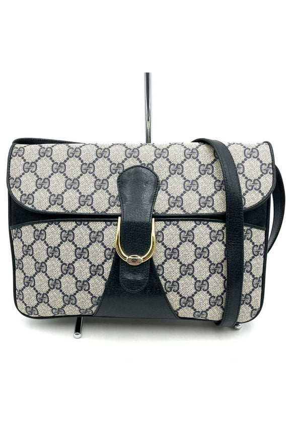 Pre-Owned GUCCI 904 02 025 Shoulder Bag GG Supreme Canvas Navy Blue Women's (Good)