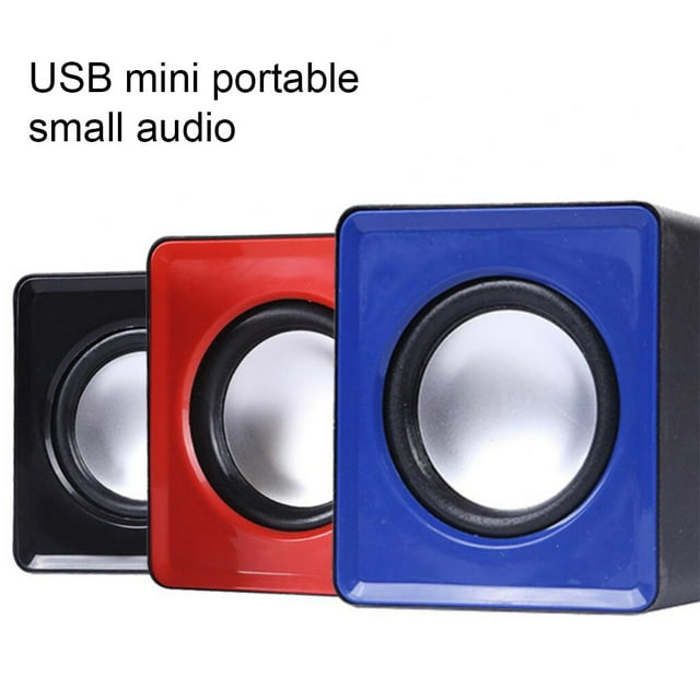 facefd Haut-Parleurs d'Ordinateur Caisson de Basses Universel Haut-Parleur de Musique Mini USB Son Surround Bureau Portable Multimédia Cahier Bleu