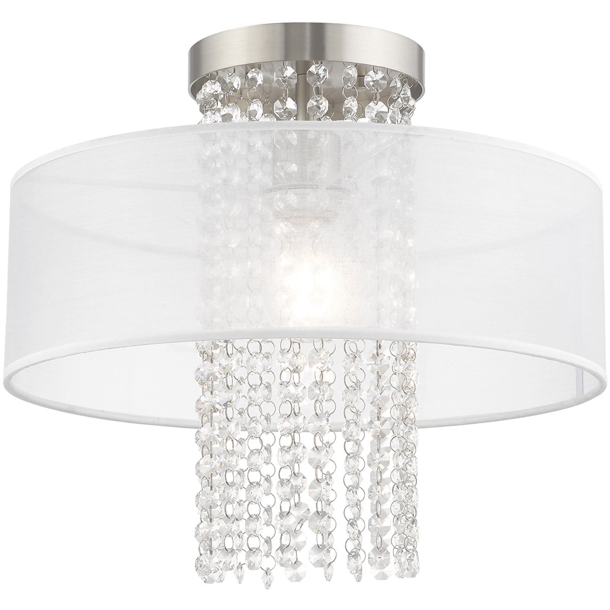 1 Light Brushed Nickel Ceiling Light fixture with Steel base material