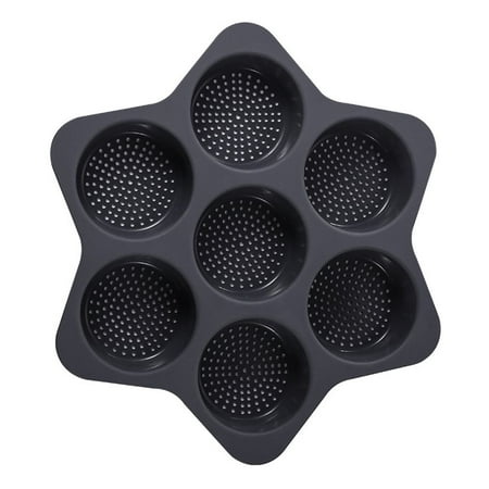 

Baking Tool Non-Stick Easy To Release Baking Pan Hamburger Bun Mold 7 Cavity Silicone Loaf Pan BLACK