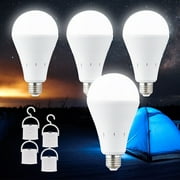 JahyElec Rechargeable Emergency Light Bulb 4 Pack for Power Outage Battery Operated Bulb