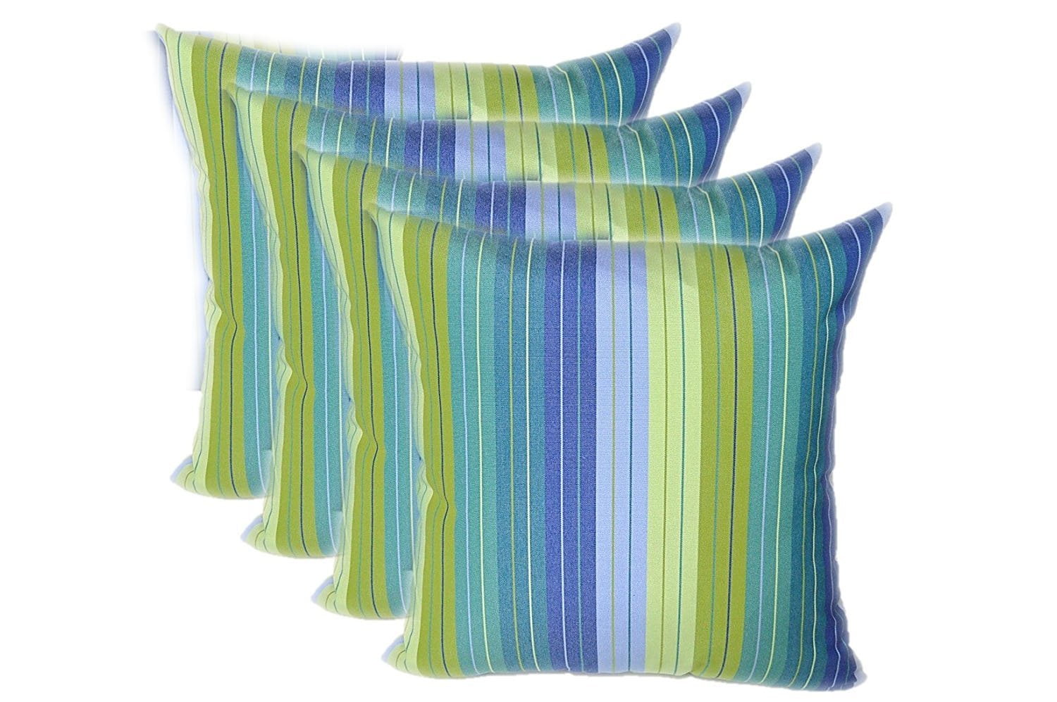RSH D/écor Set of 2 Indoor Outdoor Decorative Rectangle Lumbar Throw Pillows Sunbrella Canvas Aruba 20 x 12