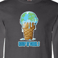thumbnail image 4 of Inktastic Keep It Cool Melting Earth Ice Cream Cone Long Sleeve T-Shirt, 4 of 5