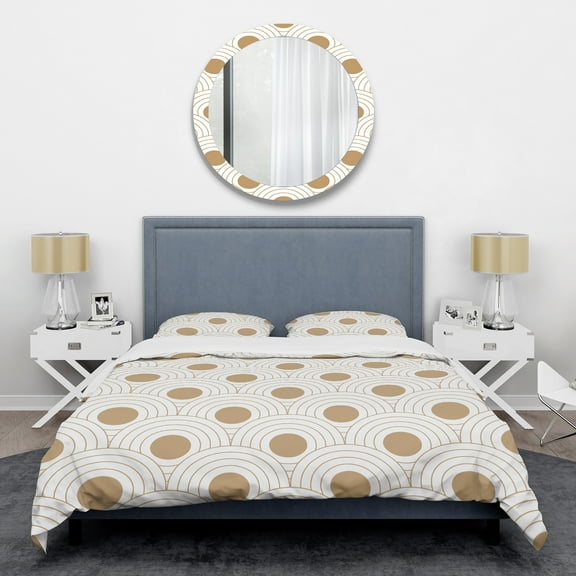 Designart 'Circular Retro Design' Mid-Century Modern Duvet Cover Set