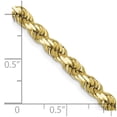 thumbnail image 2 of 10k Yellow Gold Solid 5mm Handmade Sparkle Cut Rope Chain Bracelet 8 Inch Lobster Claw - Identification Bracelet for Wom, 2 of 2