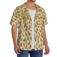 thumbnail image 2 of Gukieu Gold Drops Print Men's Short-sleeved Shirts, Button-down Pocket Shirts, T-shirts, Beach Vacation Travel Summer Clothing-Small, 2 of 5
