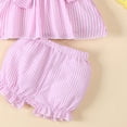 thumbnail image 5 of OSOLU Children Girls Outfits Summer Cute Sleeveless Striped Vest with Lace Shorts 2 Piece Casual Party Wear Classic Vacation Clothing Sets, 5 of 5