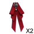 thumbnail image 1 of 2x Corbatas De Lazo Preatadas Para Mujer, Corbatas Formales De Moda Para Adolescentes, Para Fiestas, Trabajo, Bodas, Color Rojo, 1 of 8