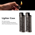 thumbnail image 4 of 2Pcs Lighter Case, Zinc Alloy  Floral Pattern Lighter Storage Container Protective  Case Cover for Outdoor Camping Hiking, 4 of 8